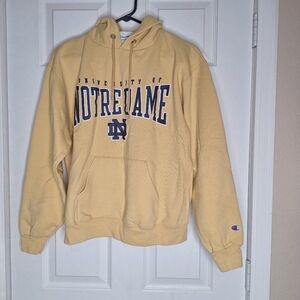 Champion University Of Notre Dame Embroidered Spell Out Hoodie Size Medium